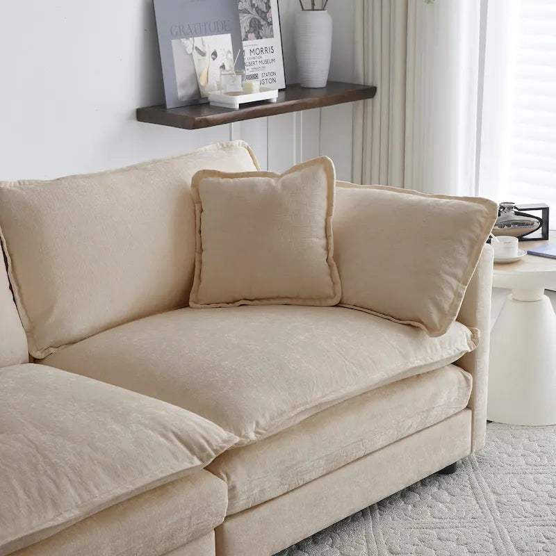 Fauteuil d'appoint moderne avec pouf, fauteuil rembourré