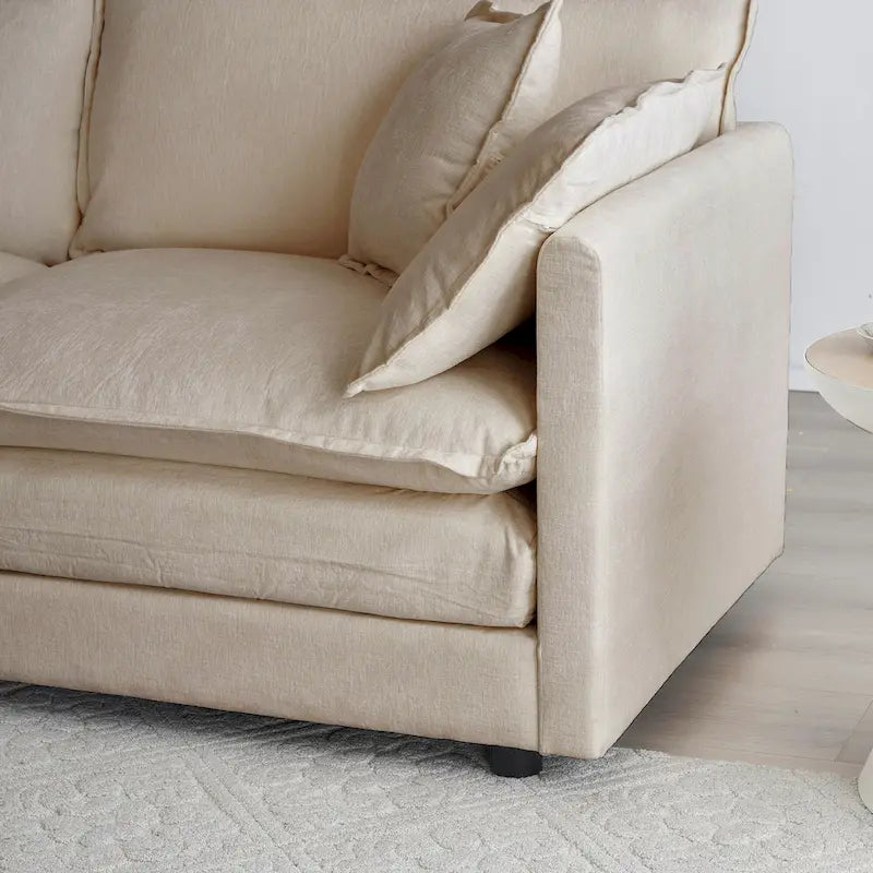 Fauteuil d'appoint moderne avec pouf, fauteuil rembourré