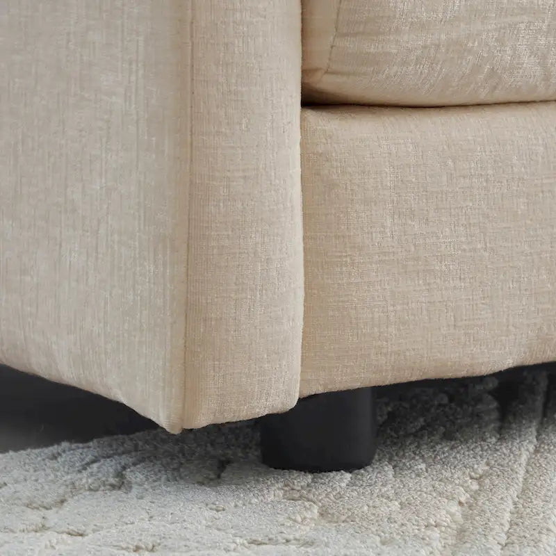 Fauteuil d'appoint moderne avec pouf, fauteuil rembourré