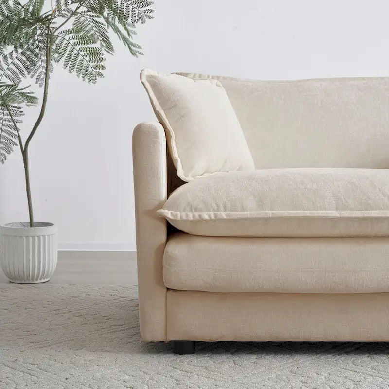Fauteuil d'appoint moderne avec pouf, fauteuil rembourré