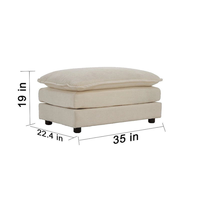 Fauteuil d'appoint moderne avec pouf, fauteuil rembourré