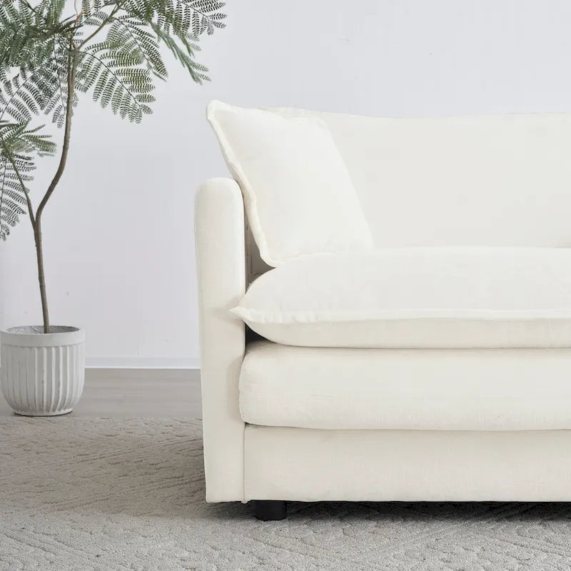 Fauteuil d'appoint moderne avec pouf, fauteuil rembourré