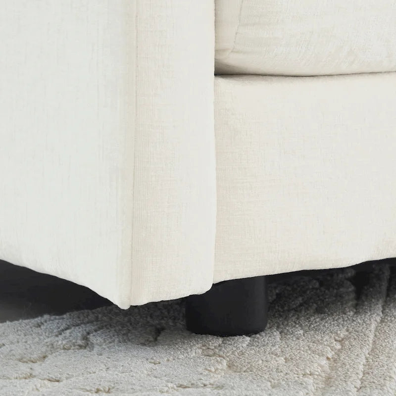 Fauteuil d'appoint moderne avec pouf, fauteuil rembourré