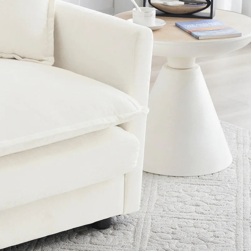 Fauteuil d'appoint moderne avec pouf, fauteuil rembourré