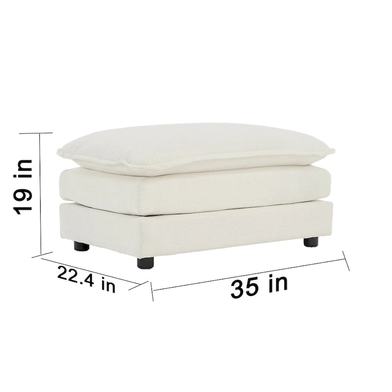 Fauteuil d'appoint moderne avec pouf, fauteuil rembourré