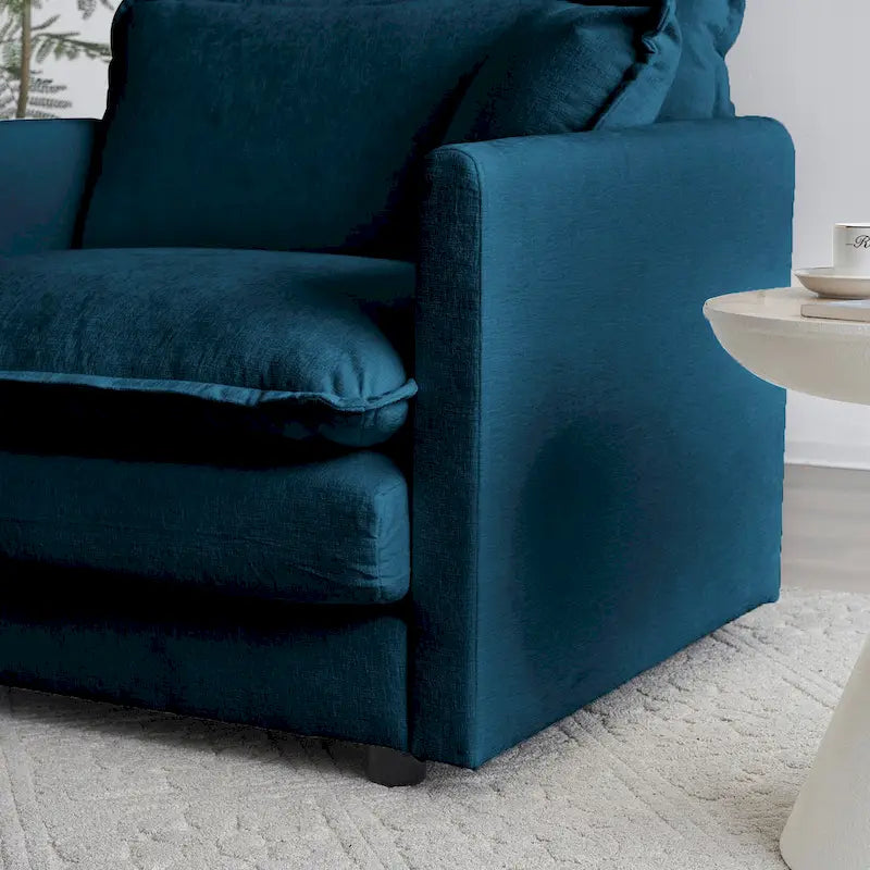 Fauteuil d'appoint moderne avec pouf, fauteuil rembourré