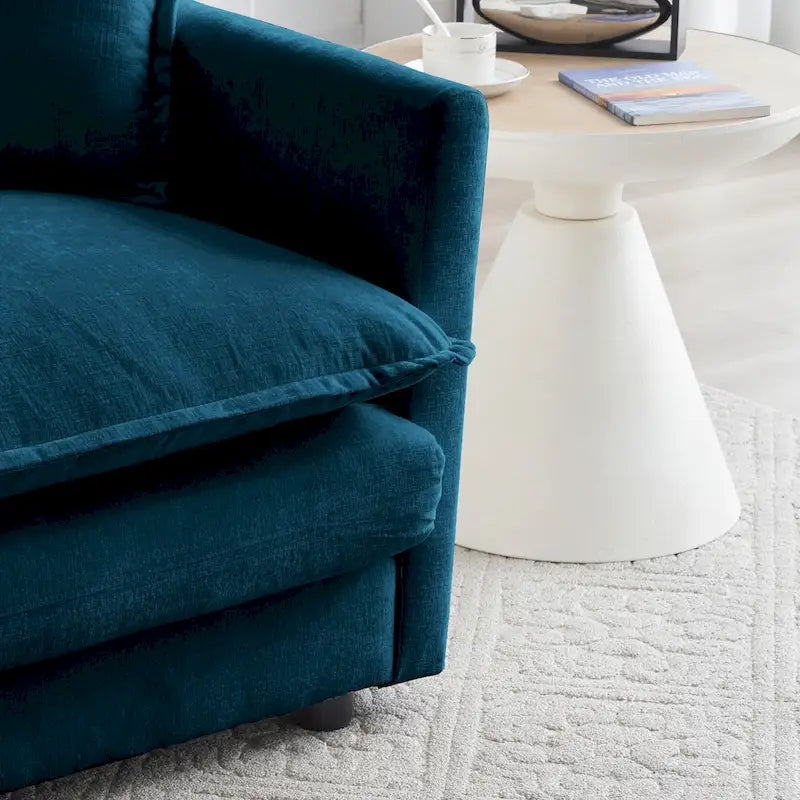Fauteuil d'appoint moderne avec pouf, fauteuil rembourré