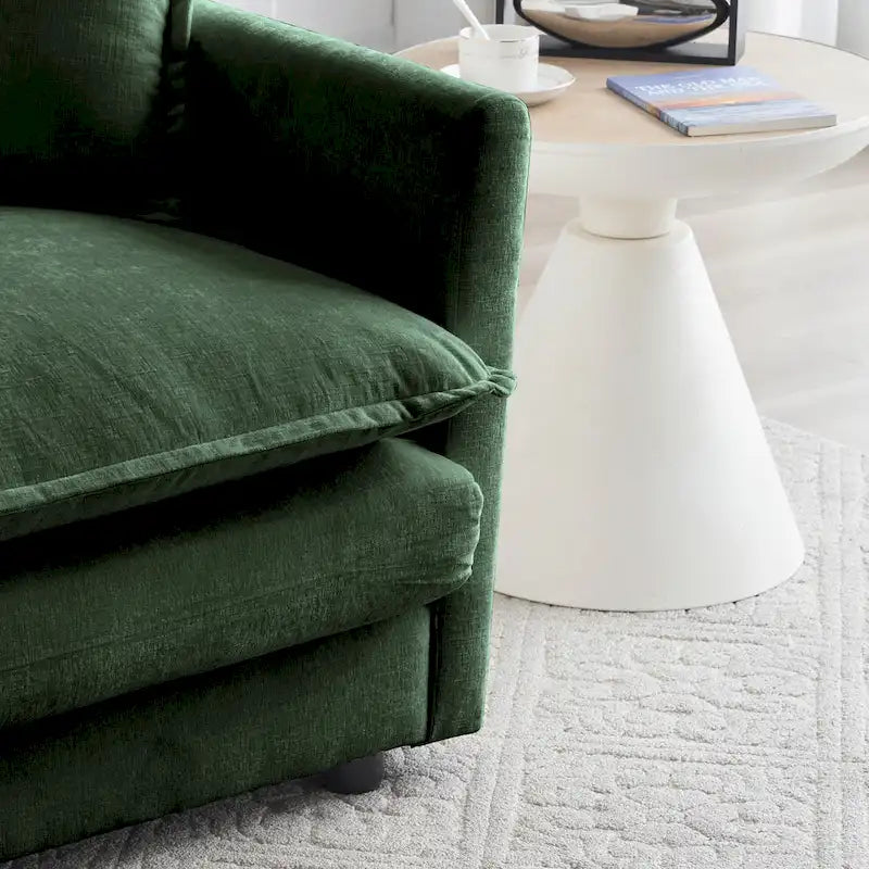 Fauteuil d'appoint moderne avec pouf, fauteuil rembourré
