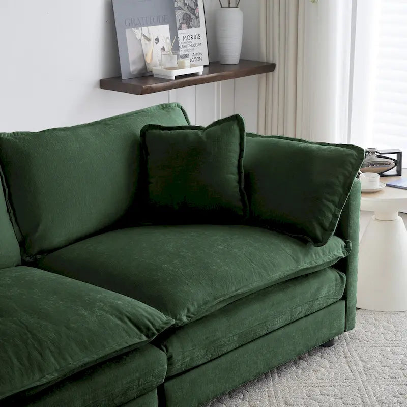 Fauteuil d'appoint moderne avec pouf, fauteuil rembourré