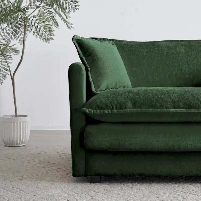 Fauteuil d'appoint moderne avec pouf, fauteuil rembourré