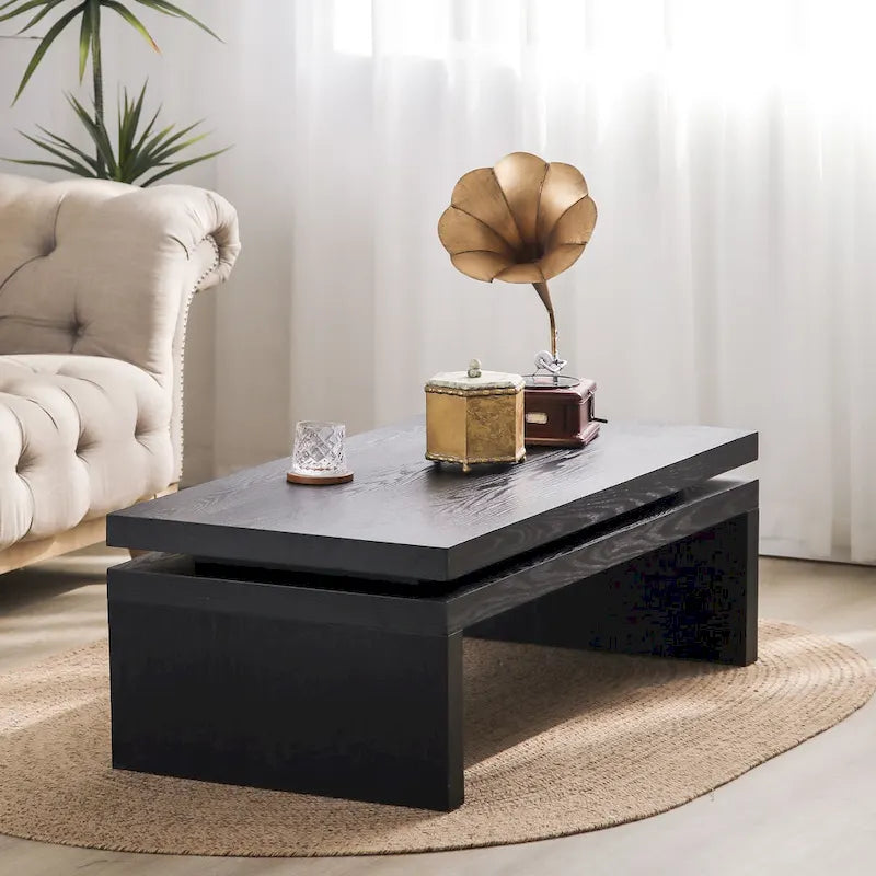 Table basse rectangulaire moderne en bois