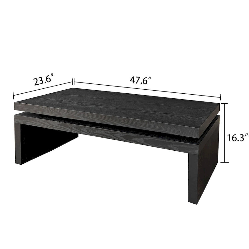 Table basse rectangulaire moderne en bois