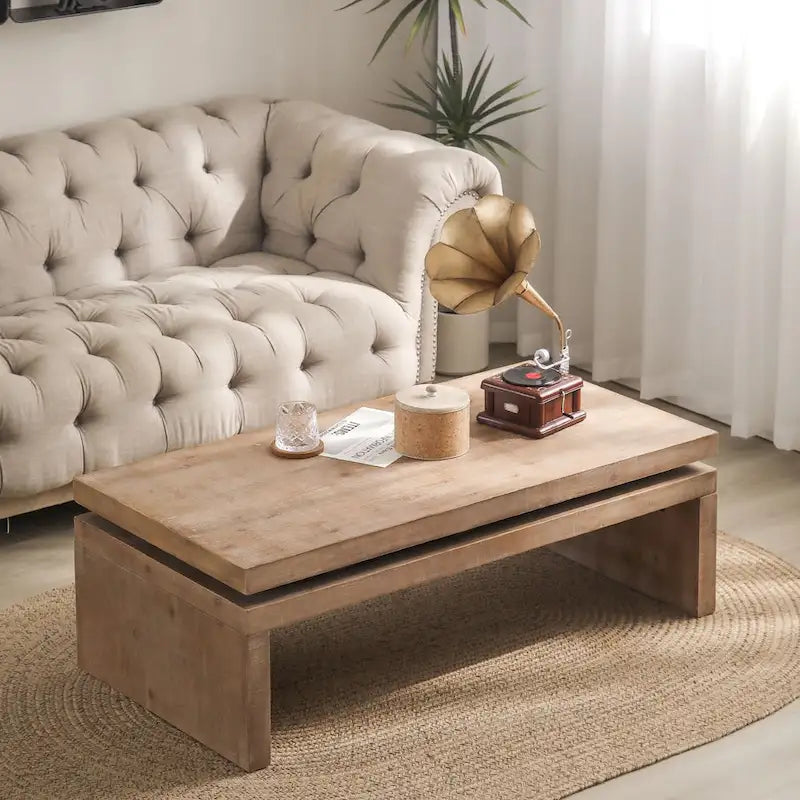Table basse rectangulaire moderne en bois