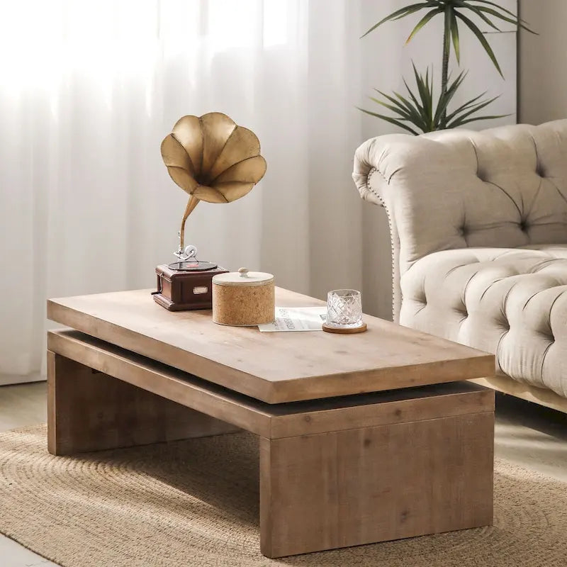 Table basse rectangulaire moderne en bois