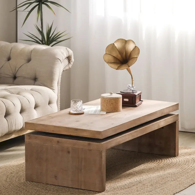Table basse rectangulaire moderne en bois