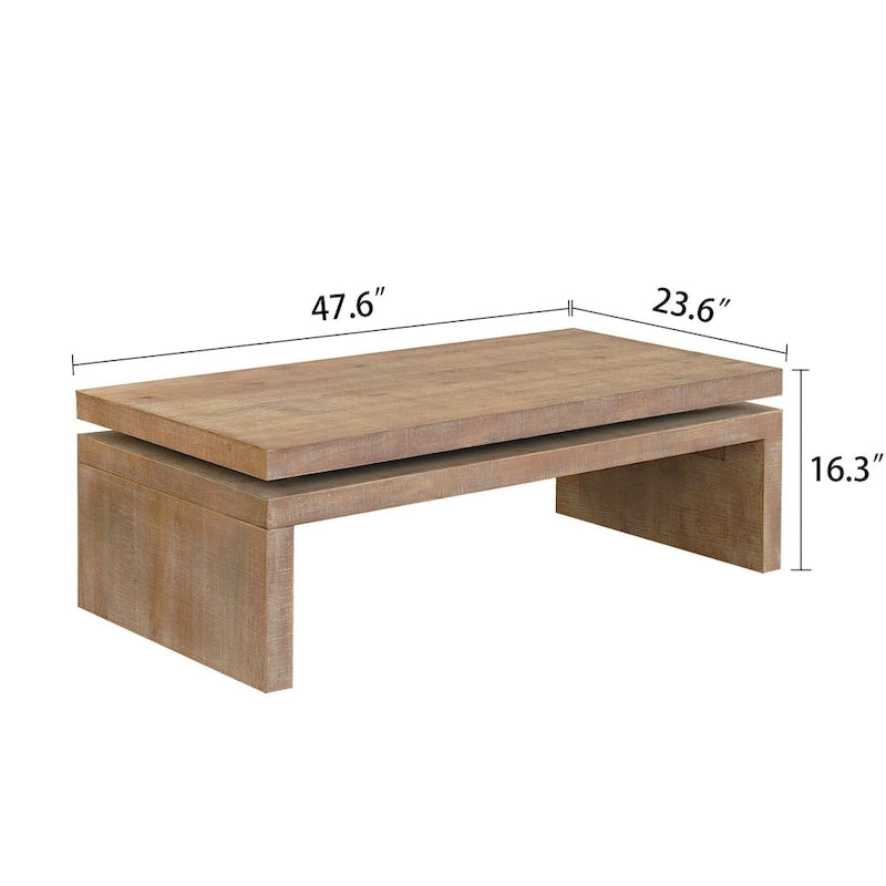 Table basse rectangulaire moderne en bois