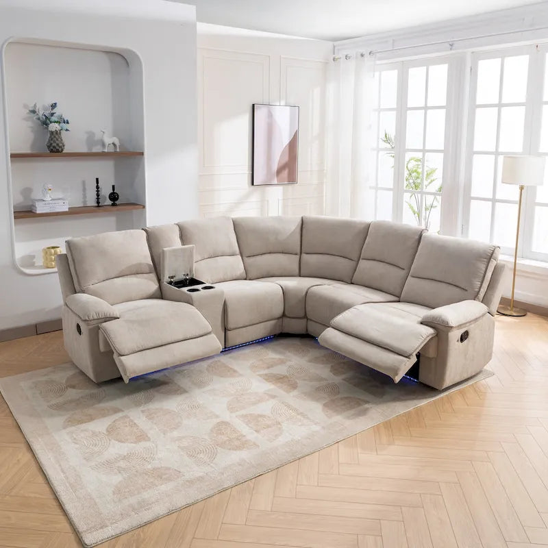 Salon inclinable manuel moderne avec ports USB