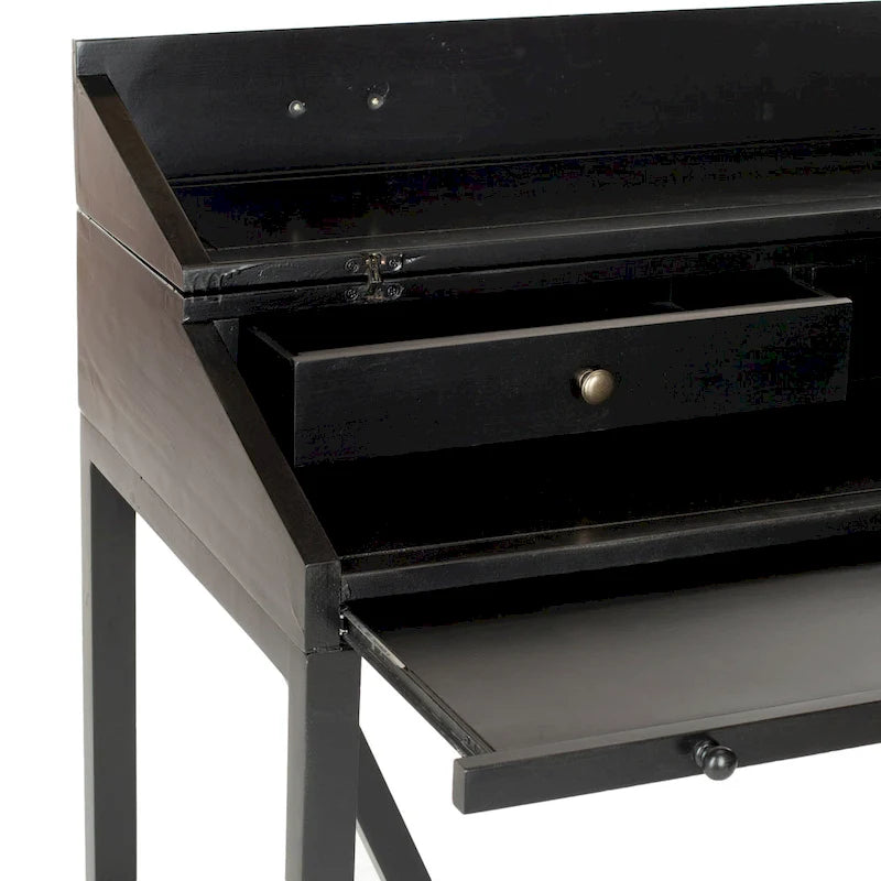 Bureau secrétaire en noyer foncé