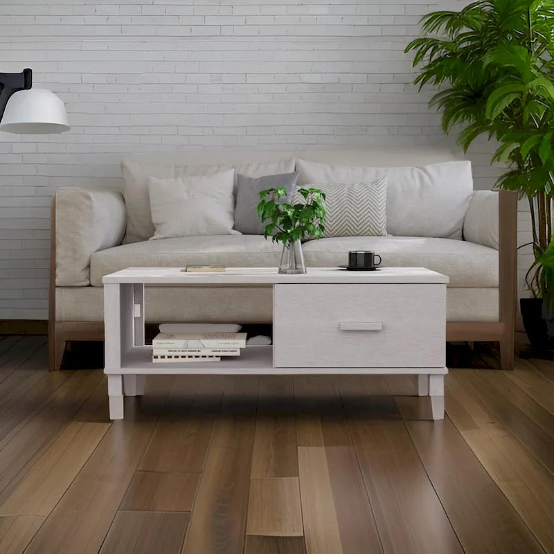 Table basse, rectangulaire, avec tiroir de rangement
