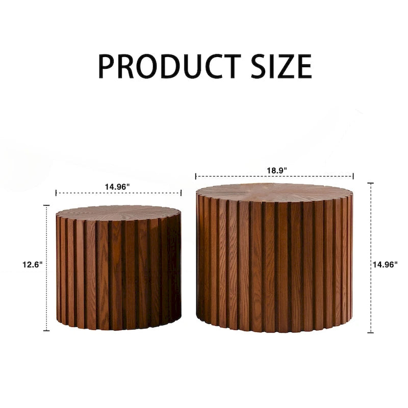 Table basse ronde en bois exquise pour petits espaces de vie