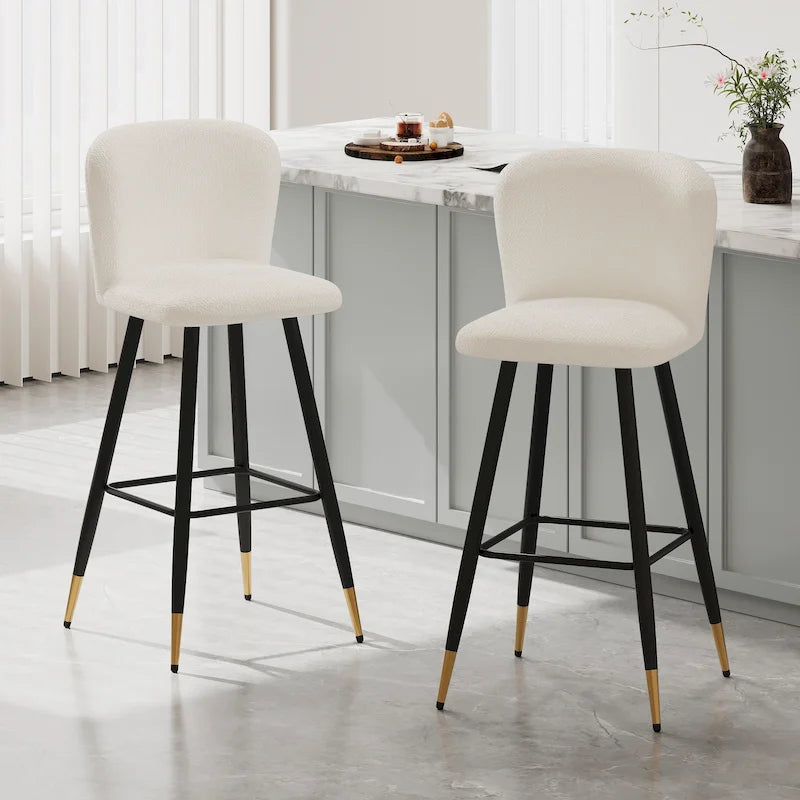 Tabourets de bar modernes et élégants avec pieds en métal noir