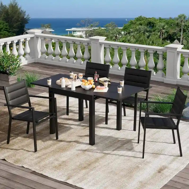 Table de salle à manger extérieure extensible pour jardin et terrasse