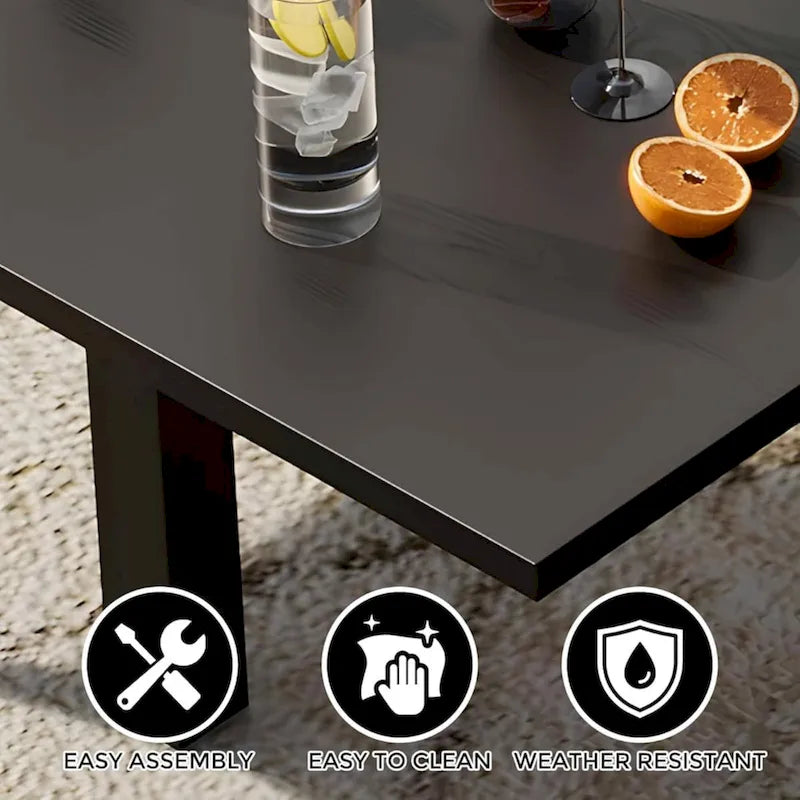 Table de salle à manger extérieure extensible pour jardin et terrasse