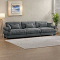Canapé modulable en velours avec coussin nuage et appuie-têtes cylindriques