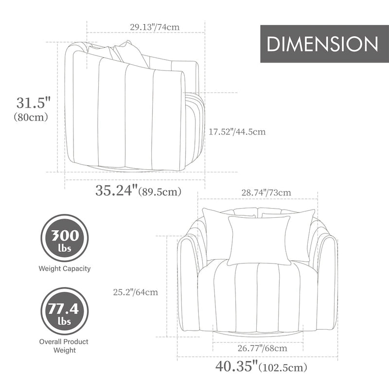 Fauteuil inclinable individuel moderne et pivotant