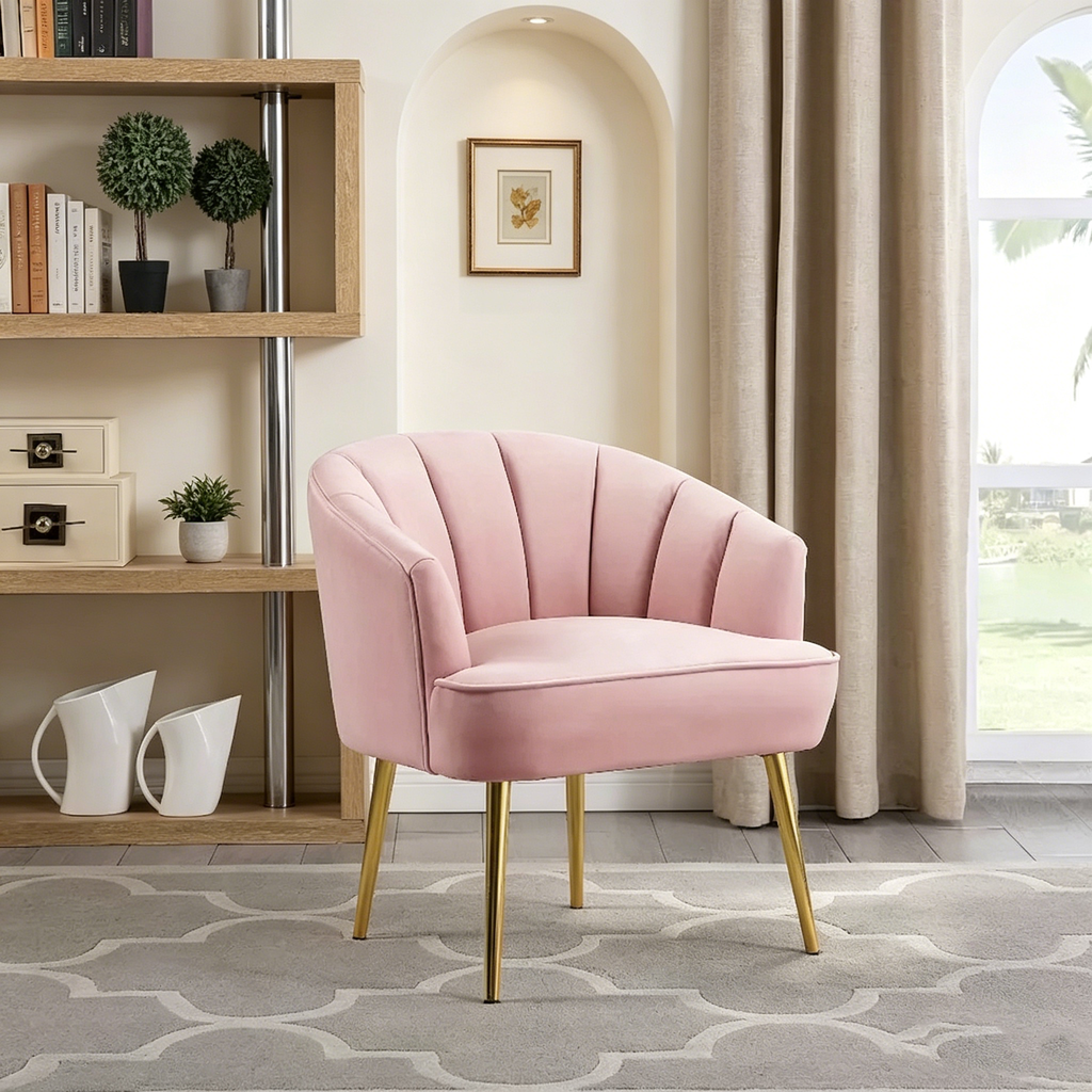 Fauteuil d'appoint en velours - Chaise crapaud