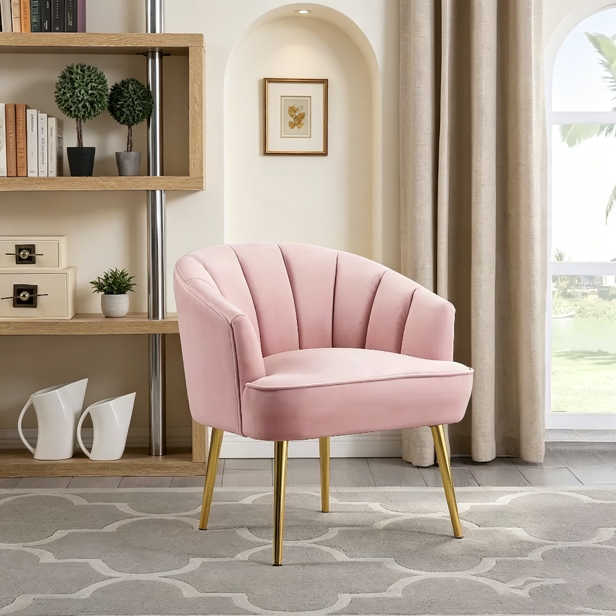 Fauteuil d'appoint en velours - Chaise crapaud