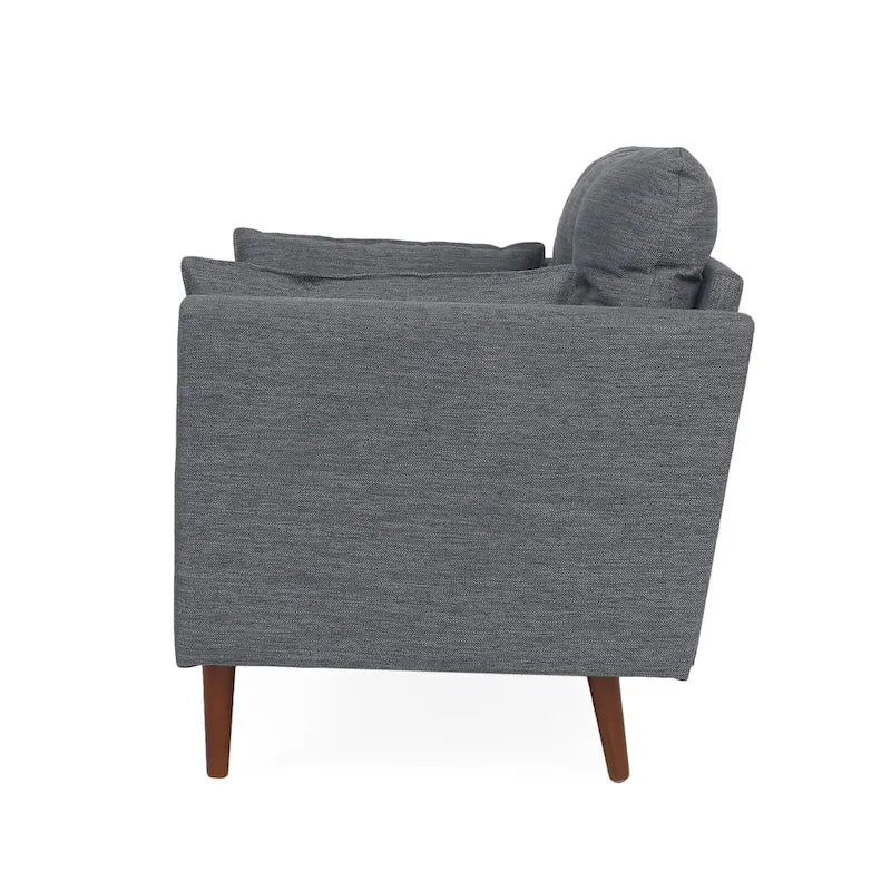 Fauteuil club capitonné avec coussins décoratifs