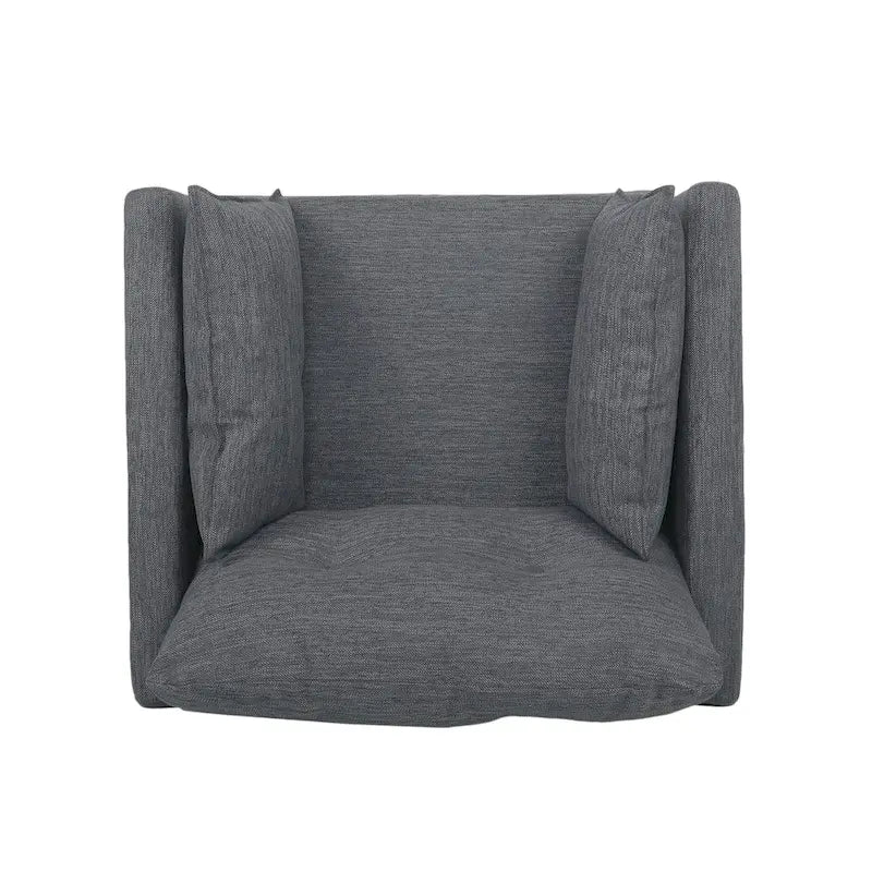 Fauteuil club capitonné avec coussins décoratifs
