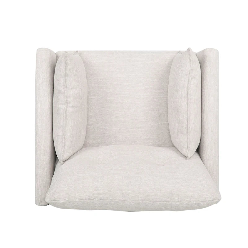 Fauteuil club capitonné avec coussins décoratifs