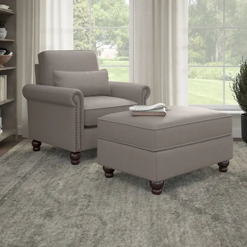 Fauteuil d'appoint de salon avec ottoman