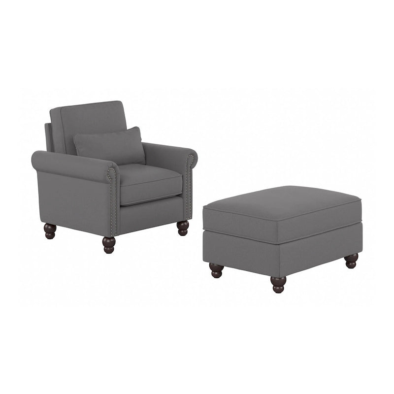 Fauteuil d'appoint de salon avec ottoman