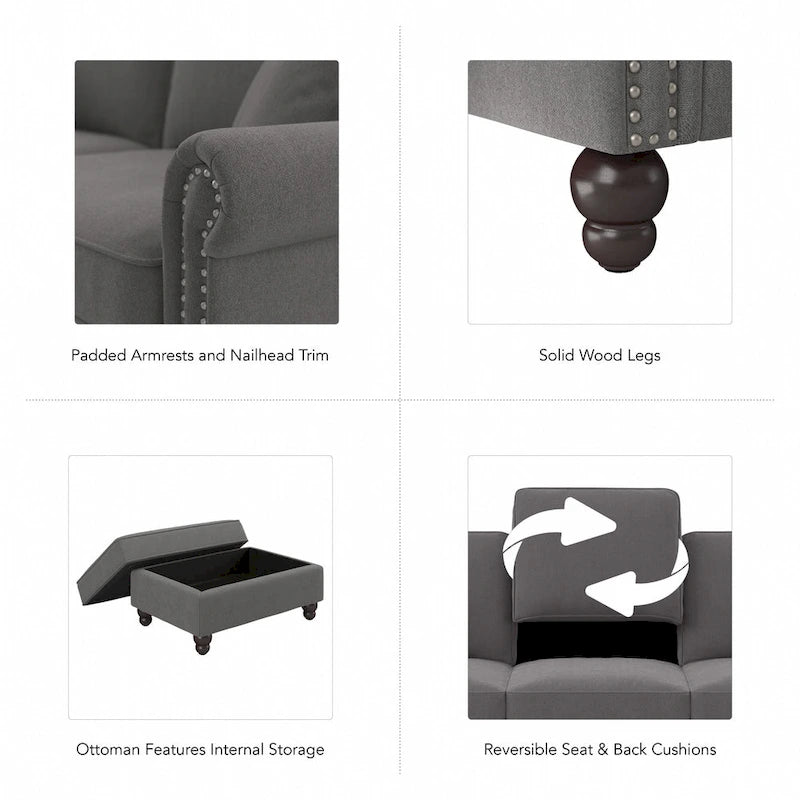 Fauteuil d'appoint de salon avec ottoman