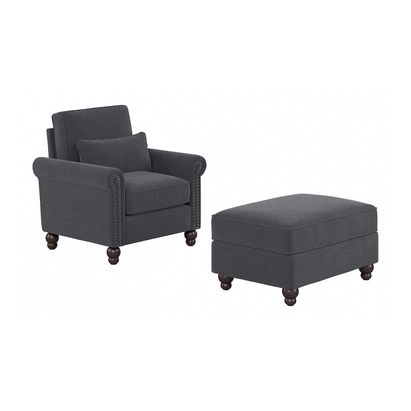 Fauteuil d'appoint de salon avec ottoman