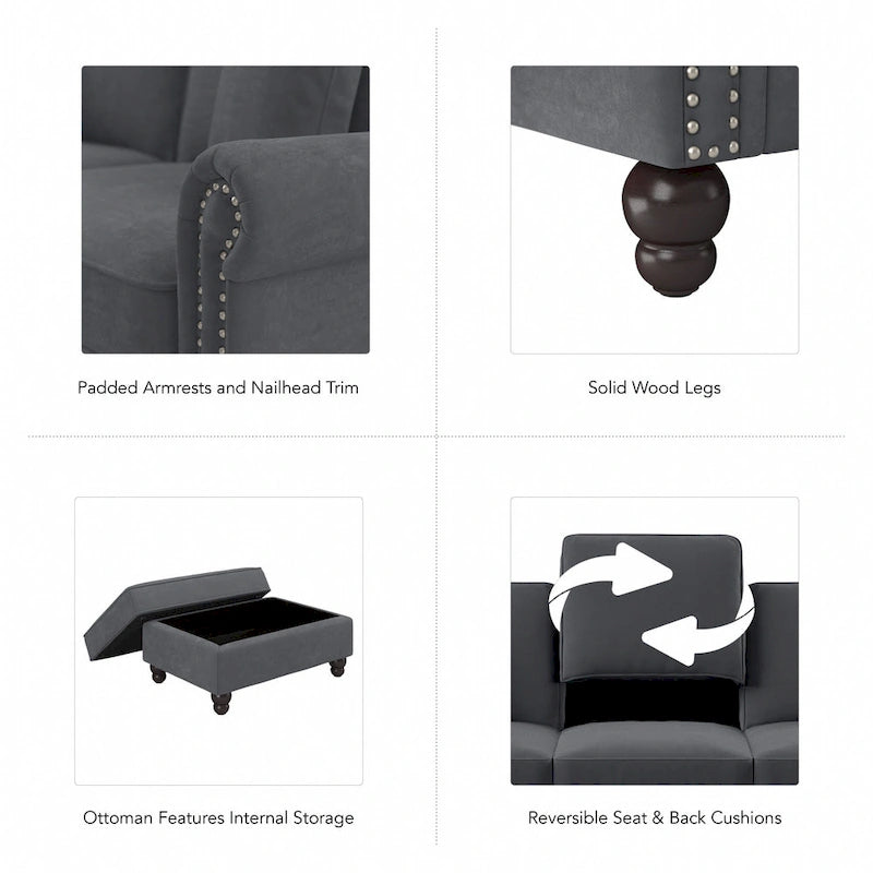 Fauteuil d'appoint de salon avec ottoman