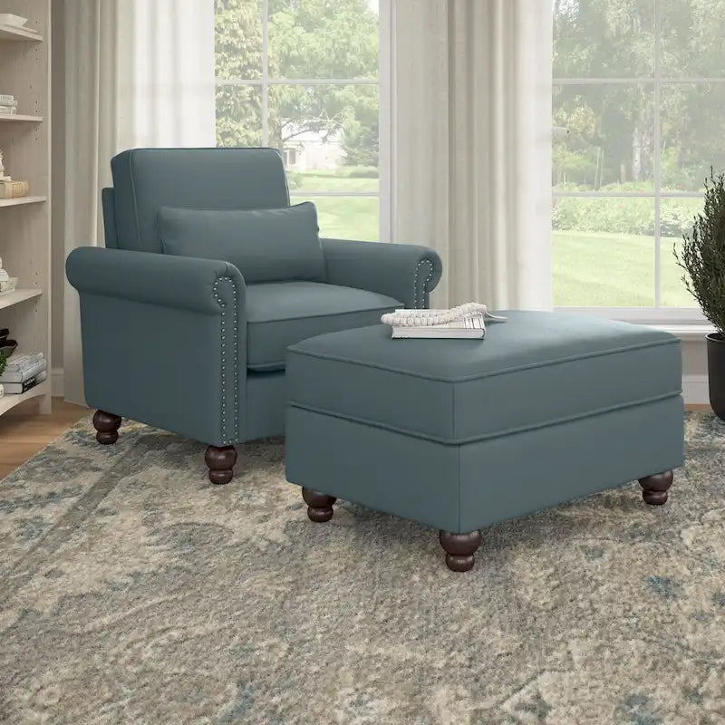 Fauteuil d'appoint de salon avec ottoman
