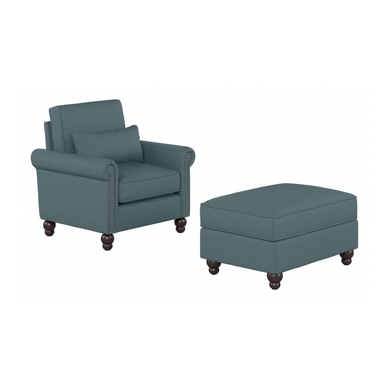 Fauteuil d'appoint de salon avec ottoman
