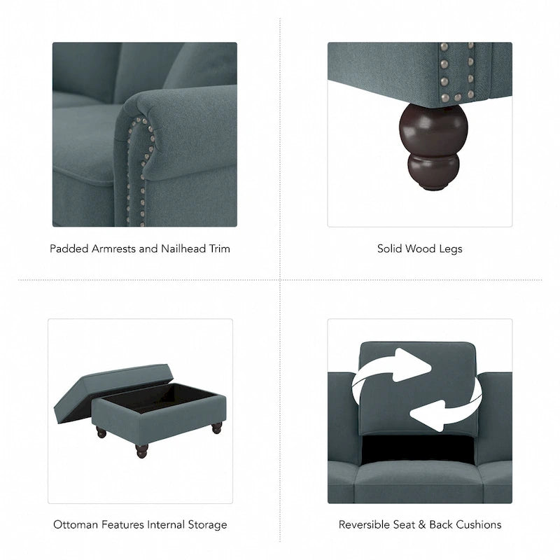 Fauteuil d'appoint de salon avec ottoman