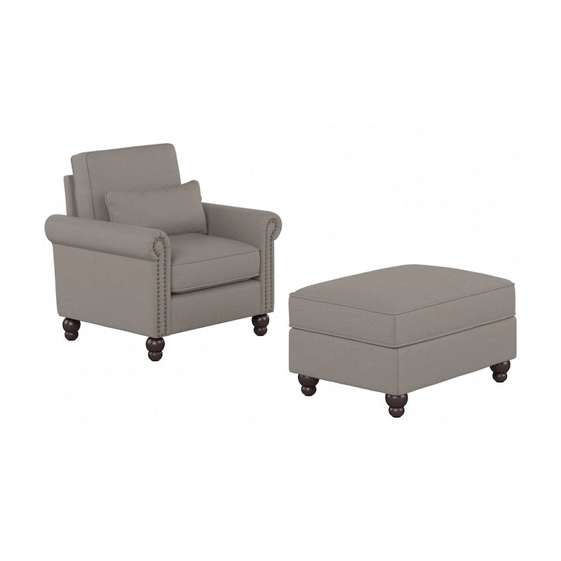Fauteuil d'appoint de salon avec ottoman