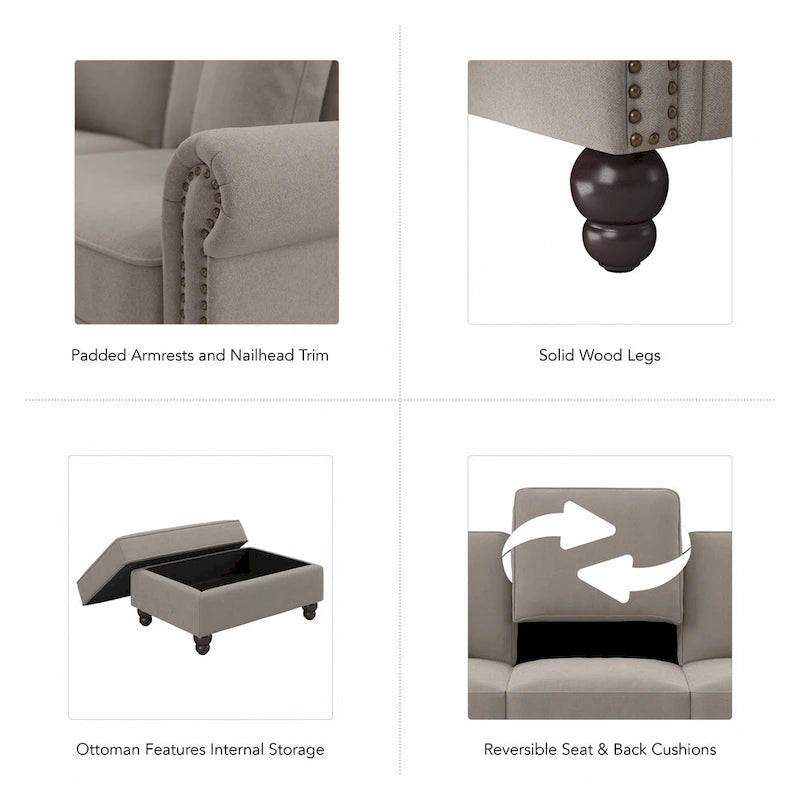 Fauteuil d'appoint de salon avec ottoman