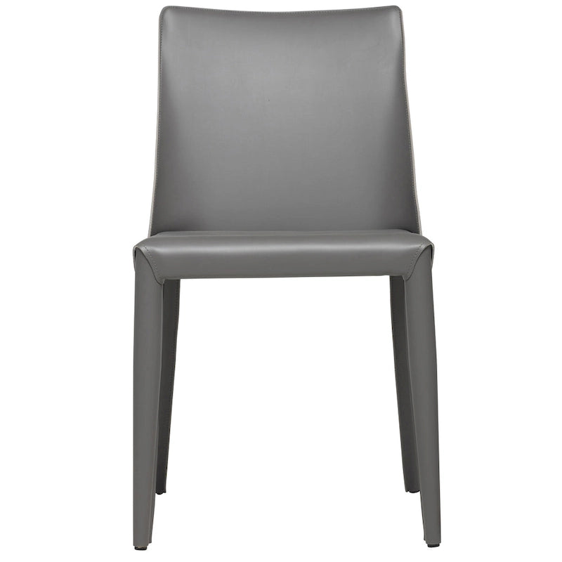 Chaise de salle à manger en cuir vegan style Mid-Century Modern