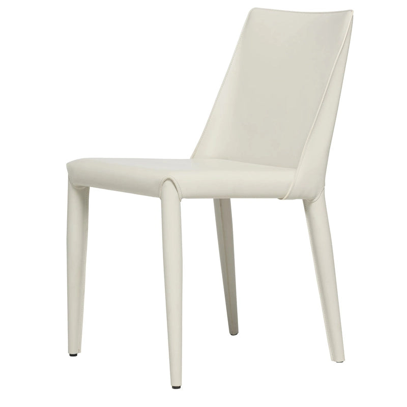 Chaise de salle à manger en cuir vegan style Mid-Century Modern