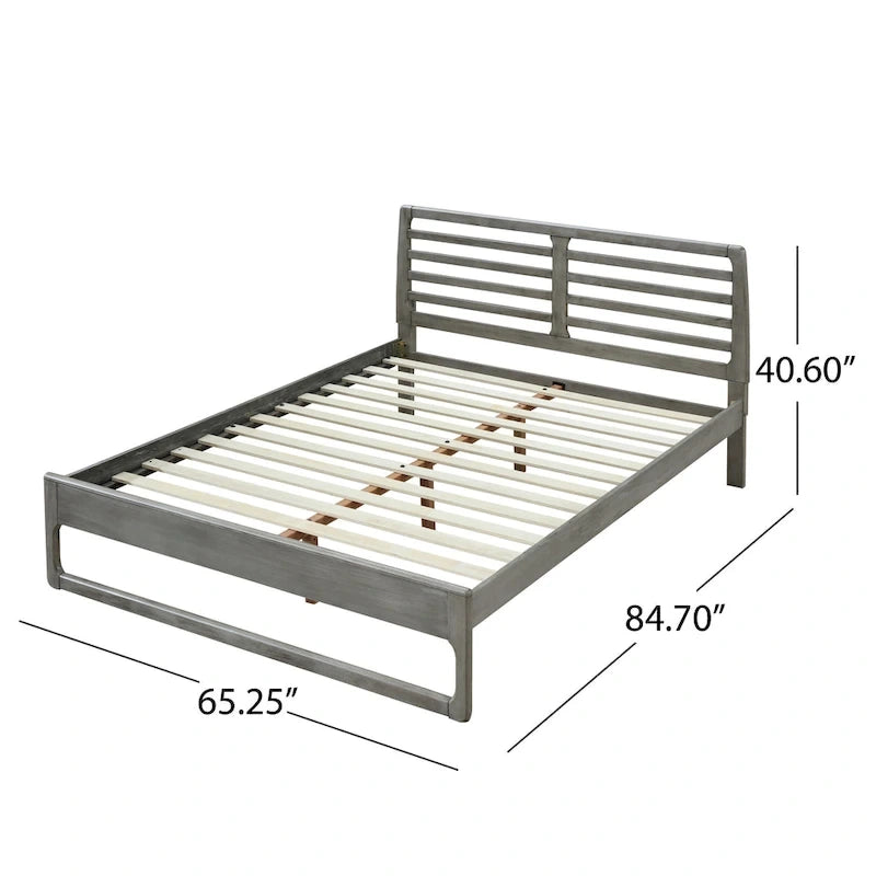 Lit plate-forme double en bois