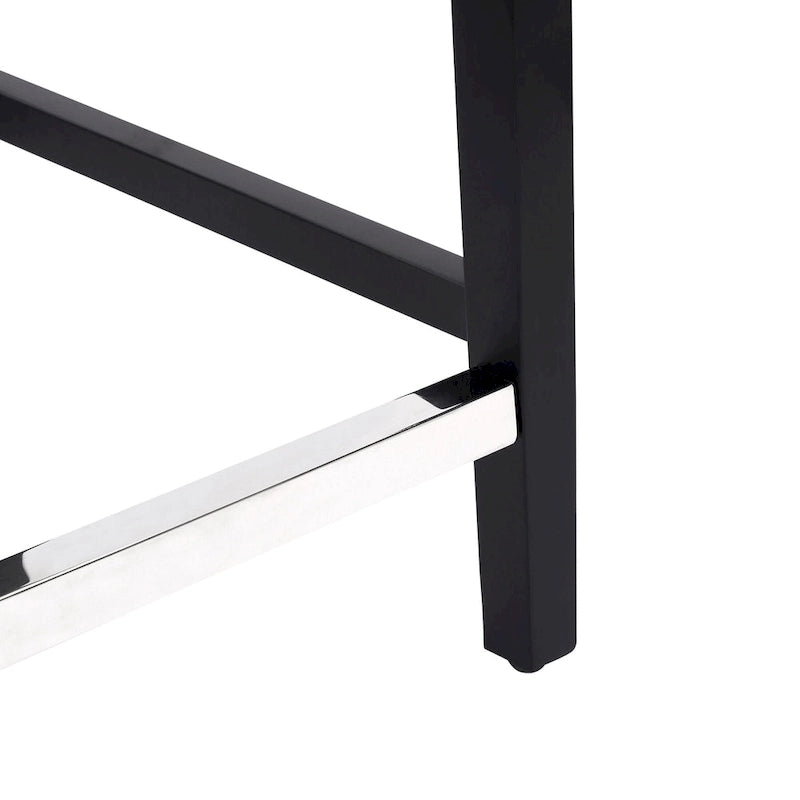Tabouret de comptoir classique capitonné, pieds noirs
