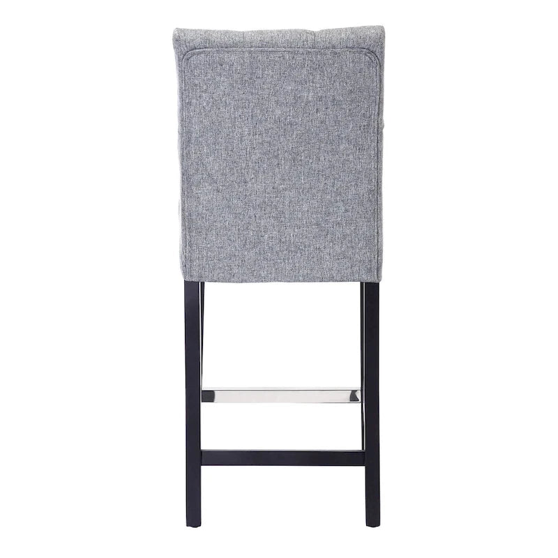 Tabouret de comptoir classique capitonné, pieds noirs