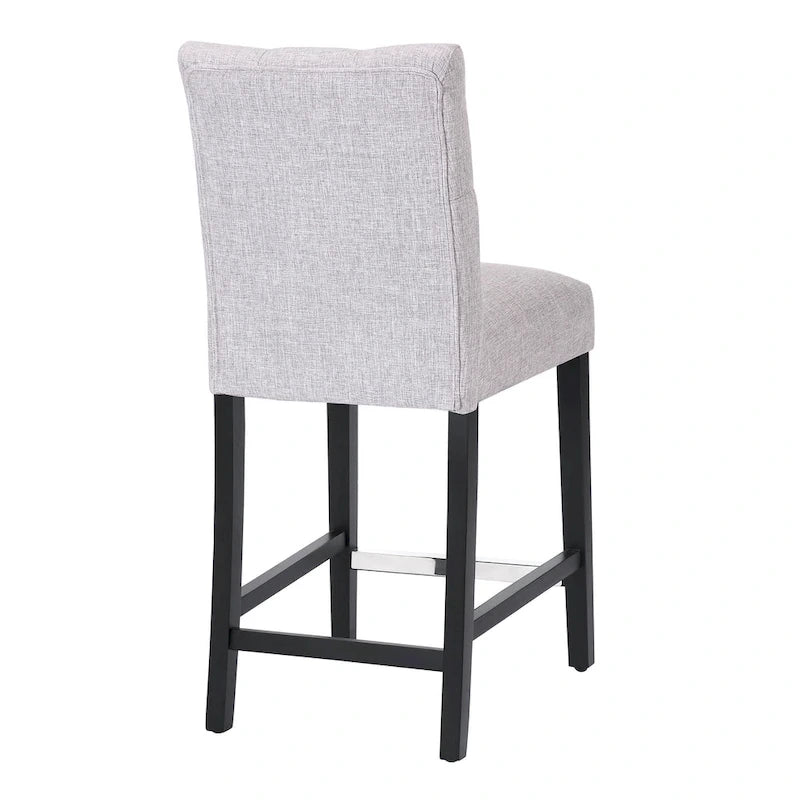 Tabouret de comptoir classique capitonné, pieds noirs